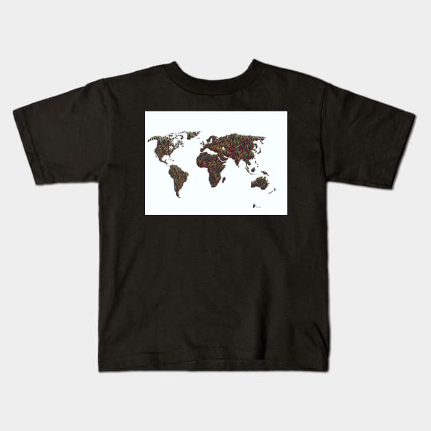 ASL World Map Kids T-Shirt by EloiseART